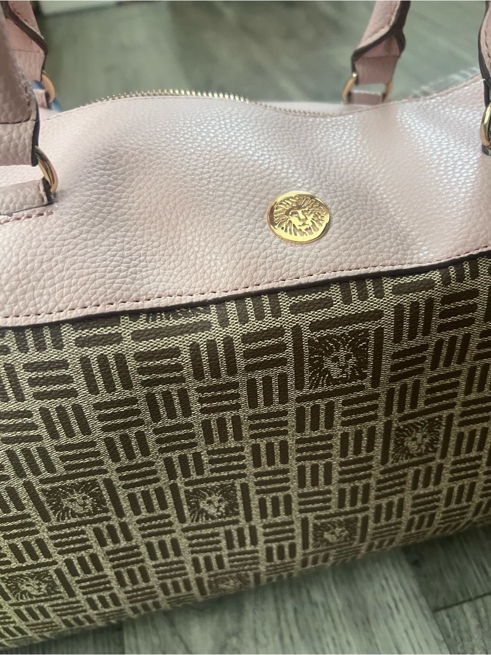 Anne Klein Pink Patterned Tote Bag with Shoulder Strap - Picture 3 of 7